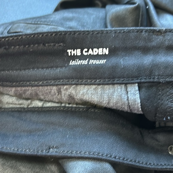 AG Adriano Goldschmied Caden Leatherette Tailored Trousers Black Pant Sz 24 - Picture 11 of 16